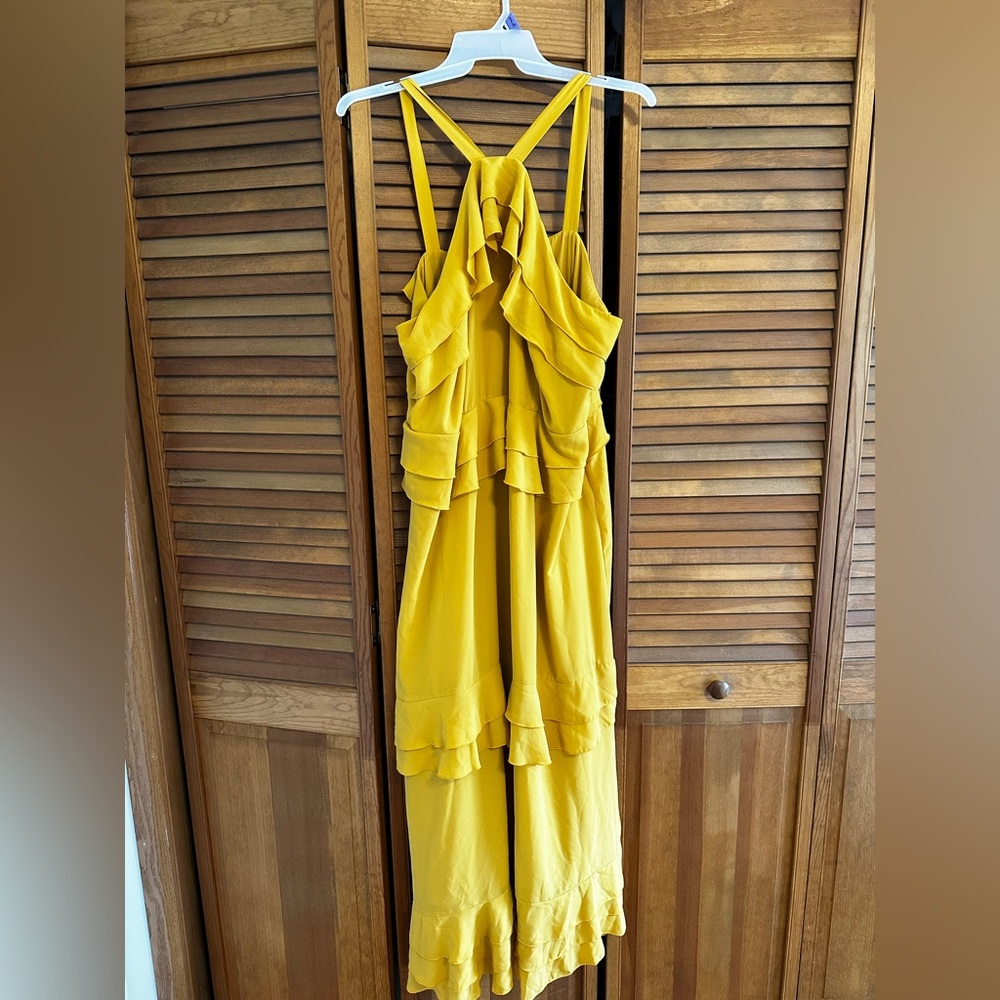 Eloquii formal tiered ruffle dress. Size 20. Beautiful yellow/mustard color.